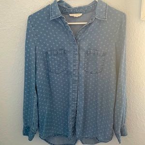 Denim hearts Button down blouse